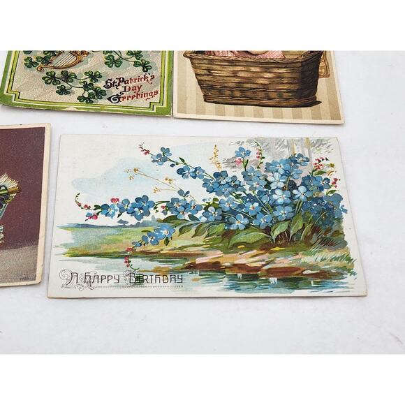 Antique PostCard Lot Birthday St Patrick's Day - Picture 9 of 10